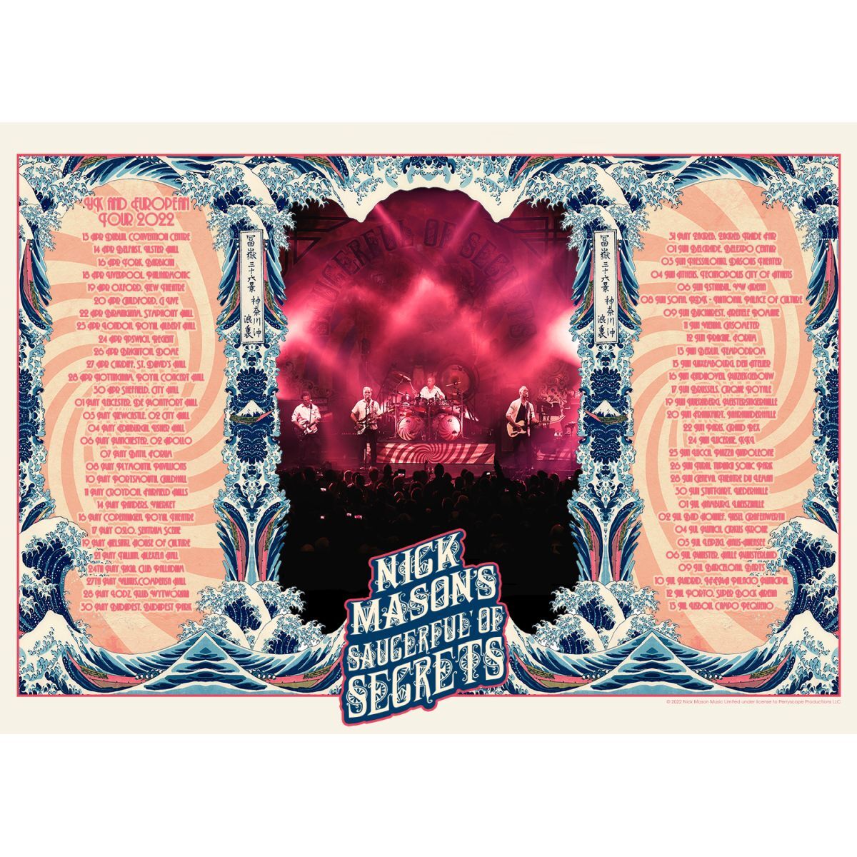 Nick Mason's Echoes Tour 2022 Hokusai Wave Poster